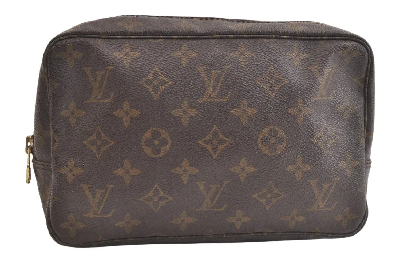 Auth Louis Vuitton Monogram Trousse Toilette 23 Clutch Hand Bag M47524 LV 4098K