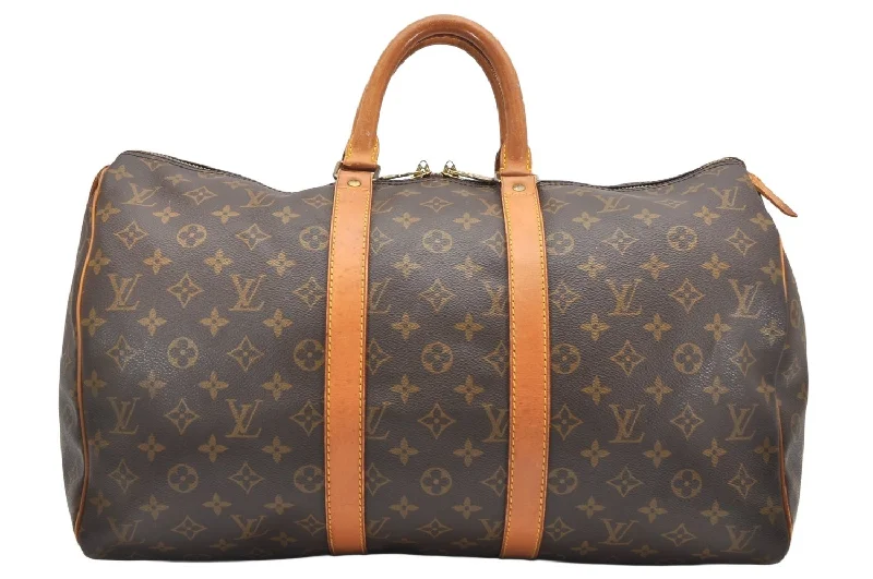 Authentic Louis Vuitton Monogram Keepall 45 Travel Boston Bag M41428 LV 4079K