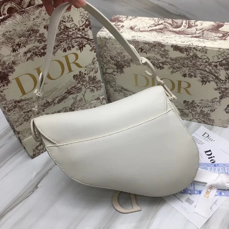 Dior Saddle Bag In White Matte Calfskin