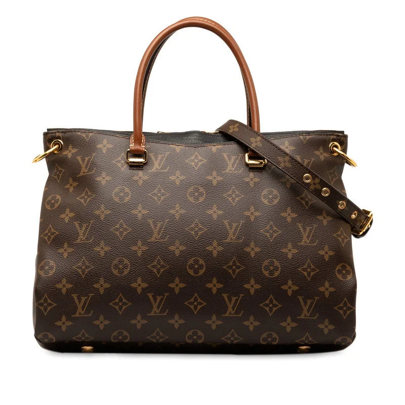 Louis Vuitton Monogram Pallas Handbag 2WAY M41064 Brown Black PVC Leather  Louis Vuitton