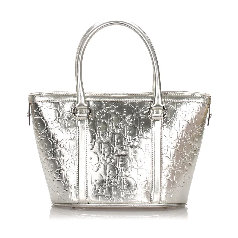 Dior Silver Patent Leather Oblique Tote Bag Italy