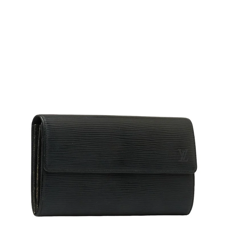 Louis Vuitton Epi Pochette Portemoney Credity Long Wallet M63572 Noneir Black Leather  Louis Vuitton