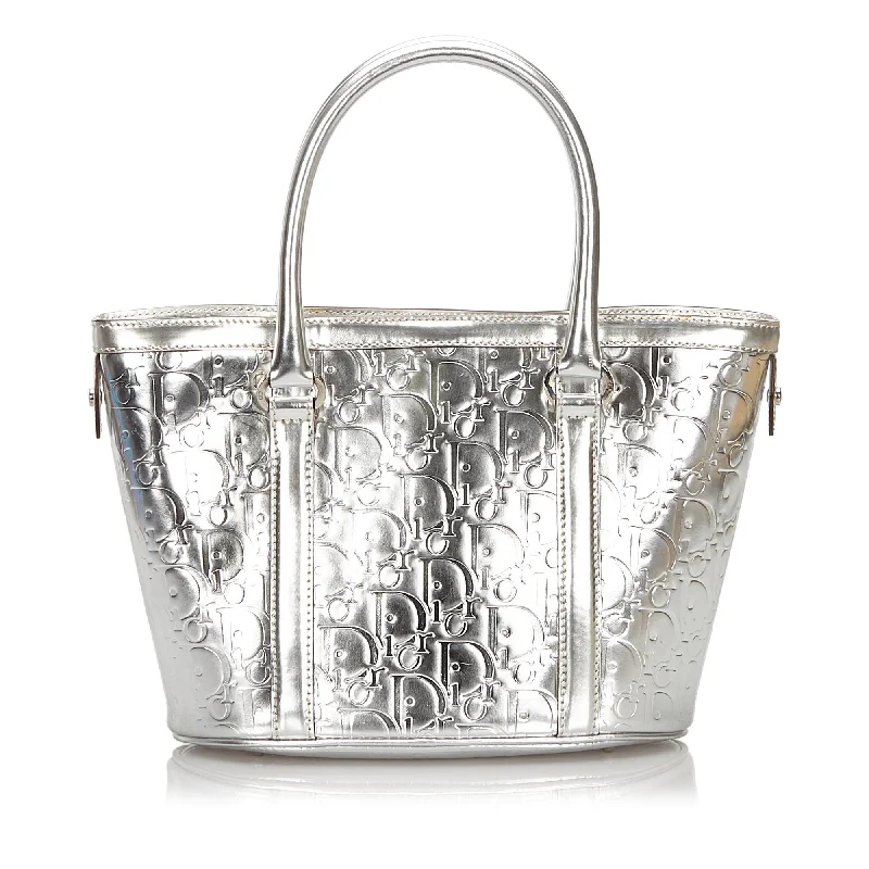 Dior Silver Patent Leather Oblique Tote Bag France